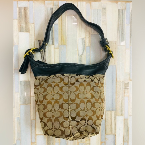 Coach Brown and Black Signature Bag - Picture 1 of 16